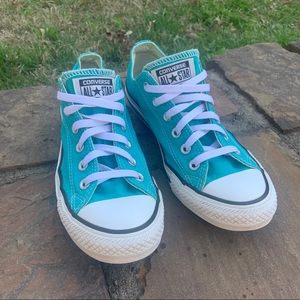 TEAL GREEN/BLUE LOW TOP CONVERSE ALL STAR
